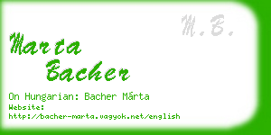 marta bacher business card
