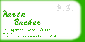 marta bacher business card